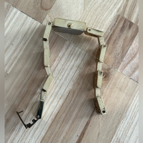 Pierre Nicol Ladies Watch Vintage Gold Geometric Bracelet White Rectangular Dial - Picture 6 of 9